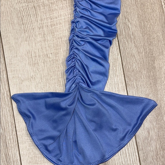 Oh Polly Blue Long Sleeve Ruched Mini Dress Size 0 - Picture 6 of 7